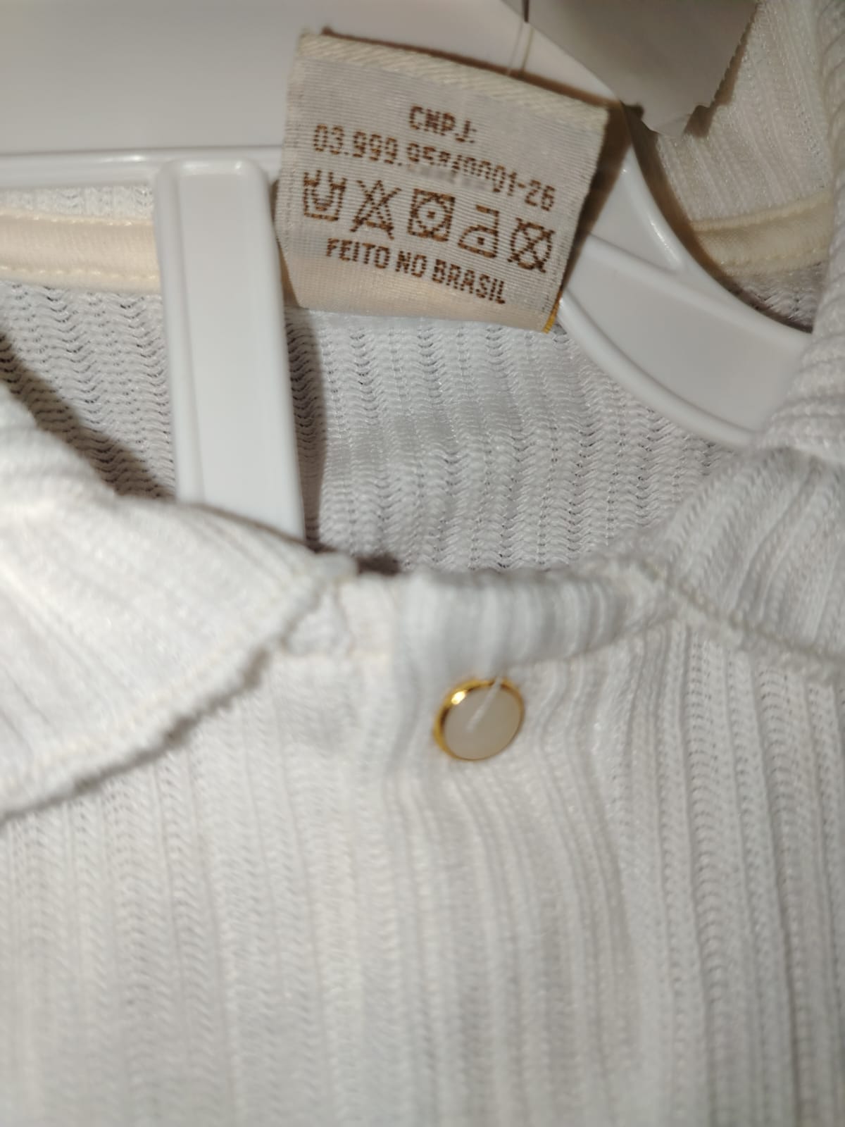 Conjunto Menina Blusa Off White Canelada com Short Blush Baby Doces Momentos Ref. 6938 Tam M - Imagem 5