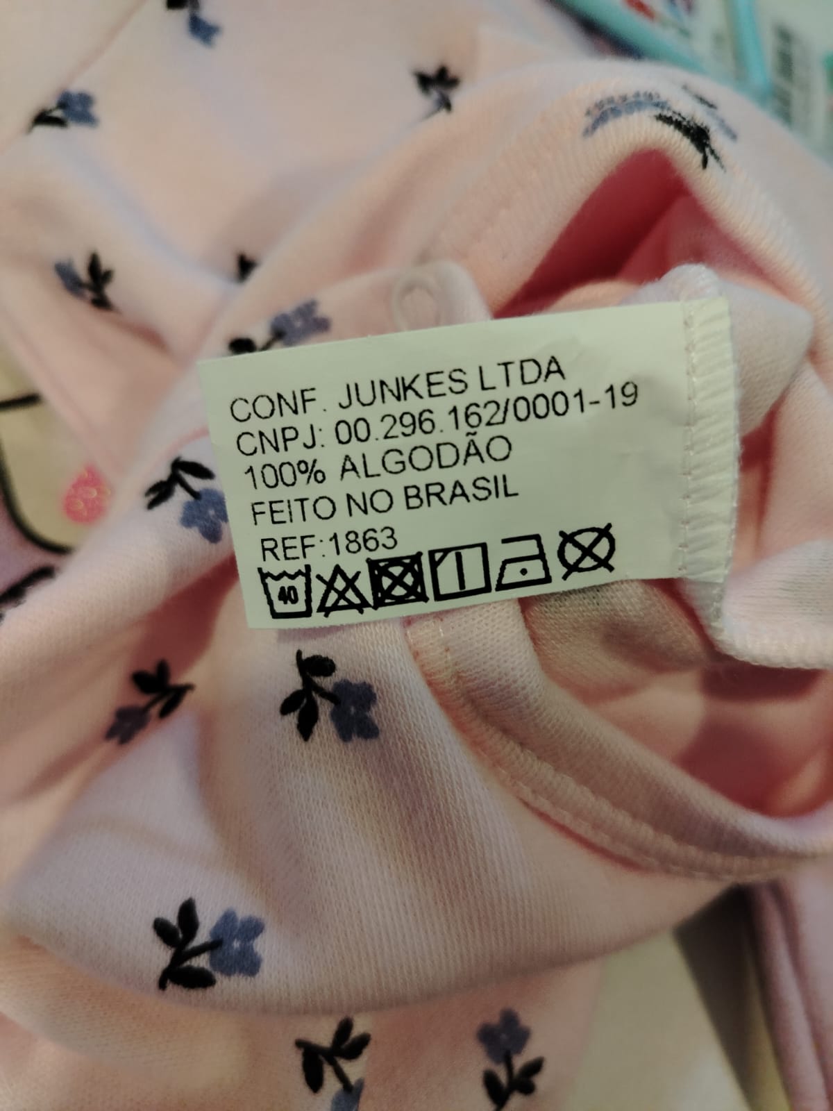 Conjunto Body Manga Longa Floral Rosa com Calça Junkes Baby Ref. 3099201 Tam M - Imagem 5