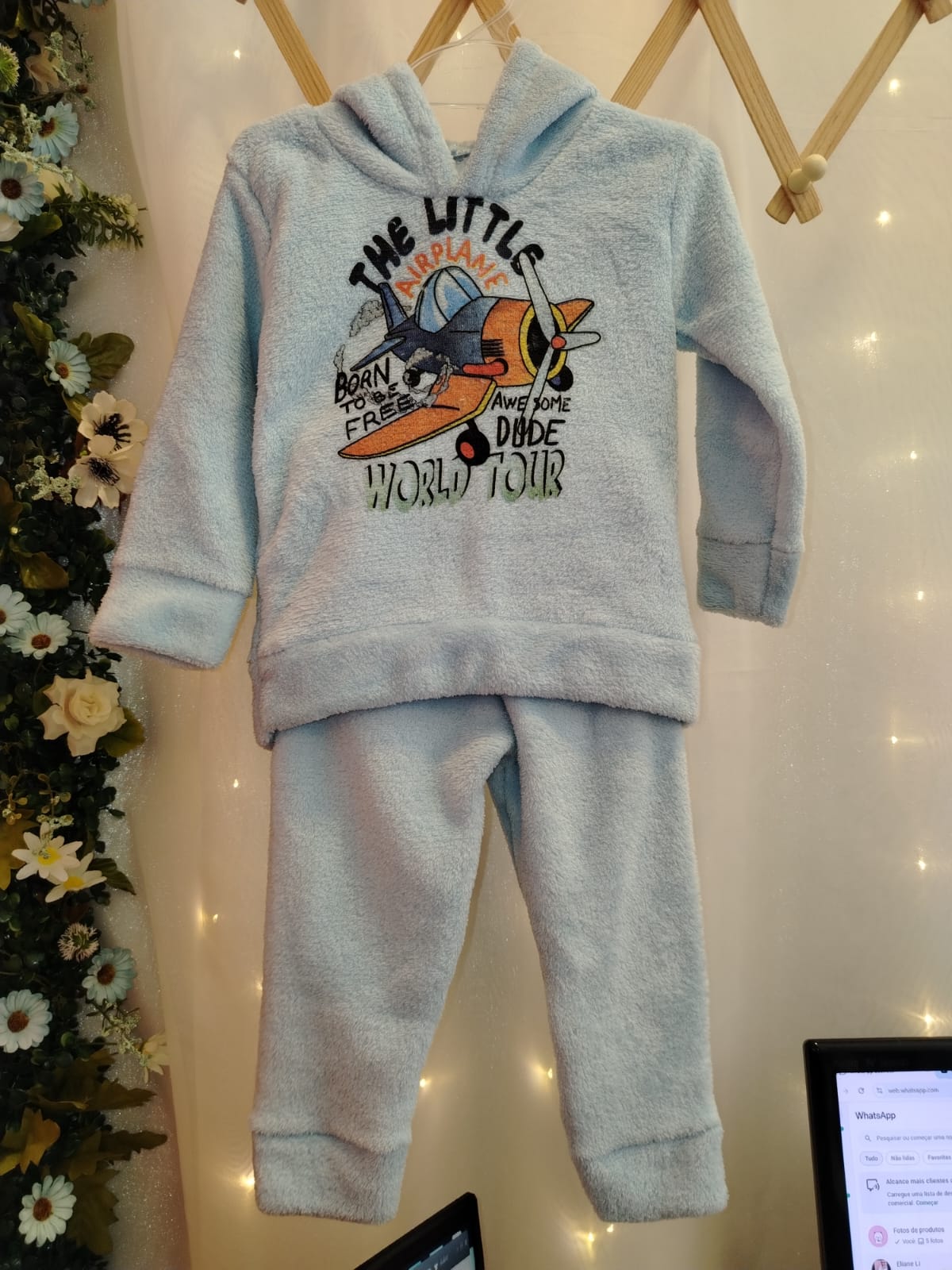 Conjunto Bebê Soft Avião Azul Claro Gui Confecções Ref. 13 Tam P - Imagem 2