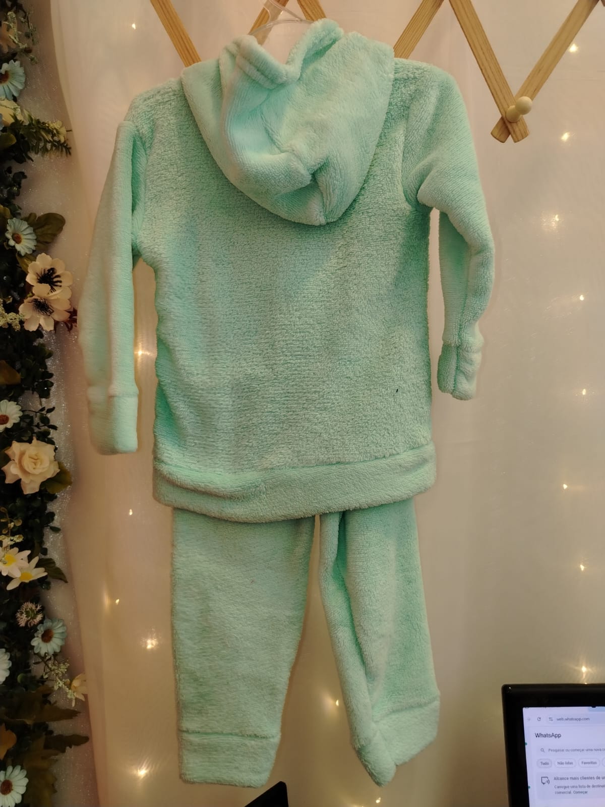 Conjunto Bebê Masculino Plush Brooklyn Verde Água Gui Confecções Ref. 13 Tam M - Imagem 3