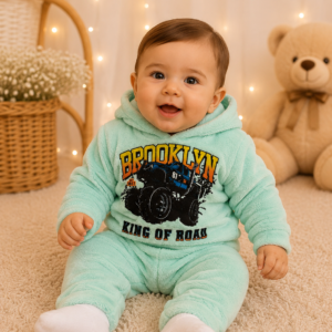 Conjunto Bebê Masculino Plush Brooklyn Verde Água Gui Confecções Ref. 13 Tam M