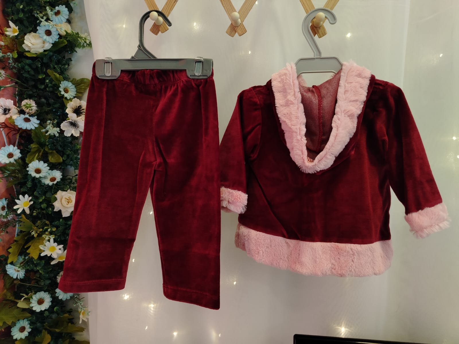 Conjunto Infantil Muleka Sapeka (Casaco Veludo Bordô + Calça) Ref. 3050 Tam M - Imagem 3