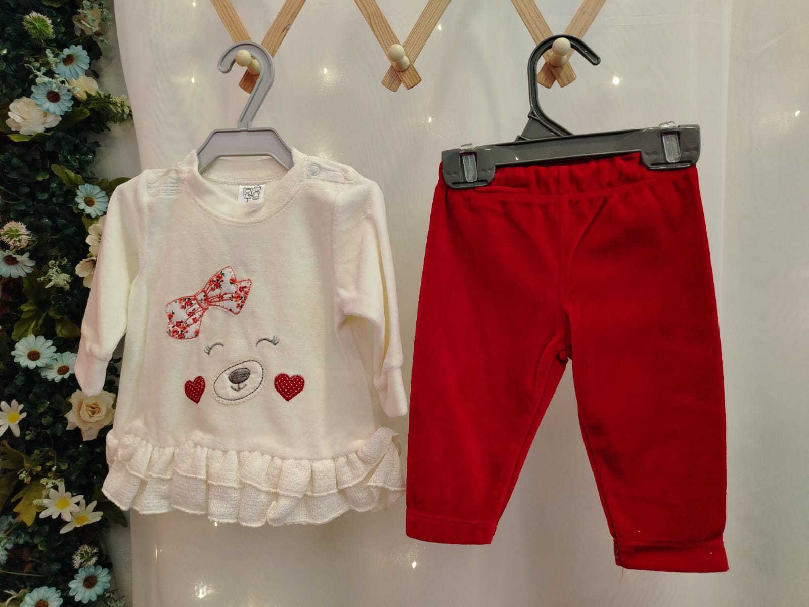 Conjunto Infantil Muleka Sapeka (Blusa Branca + Calça Vermelha) Ref. 3244 Tam P - Imagem 2