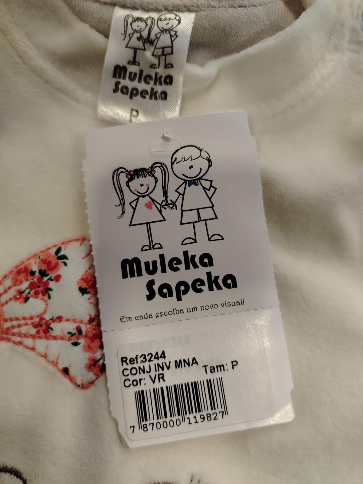 Conjunto Infantil Muleka Sapeka (Blusa Branca + Calça Vermelha) Ref. 3244 Tam P - Imagem 4