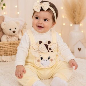 Macacão Infantil Flecce Girafa Manu Baby's Ref. 124 Tam M