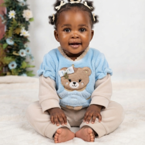 Macacão Infantil Plush Ursa Azul Manu Baby's Ref. 188 Tam M