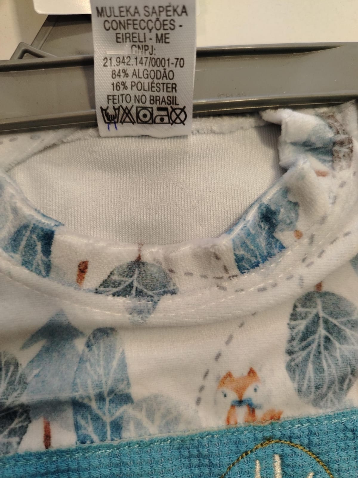 Conjunto bebê Muleka Sapeka (Blusa Raposinha + Calça Azul) Ref. 2846 Tam P - Imagem 4