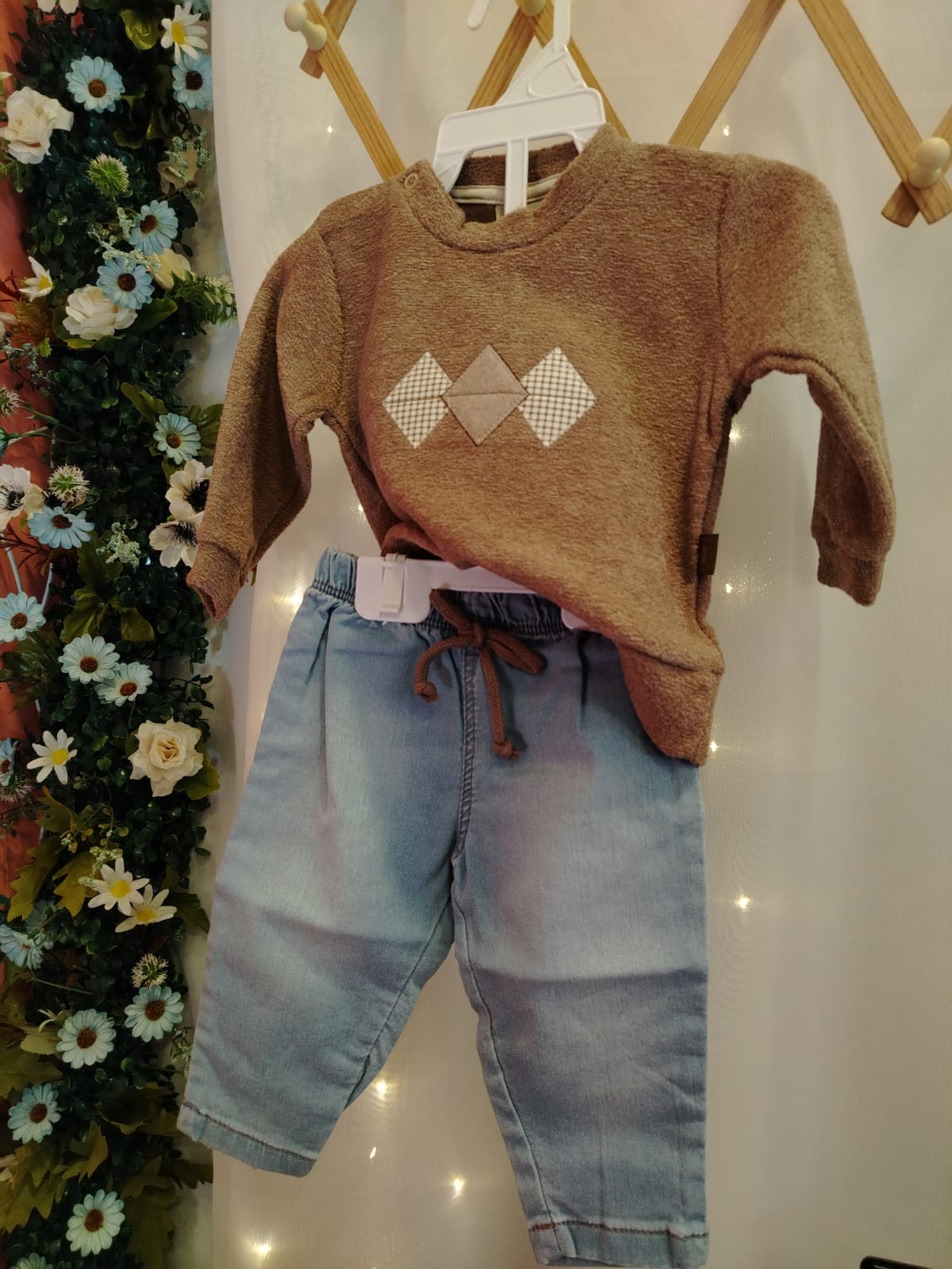 Conjunto bebê Microsoft e Jeans Fox Caqui Baby Doces Momentos Ref. 6918 Tam P - Imagem 3
