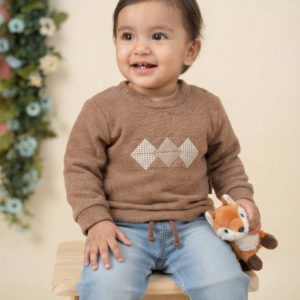 Conjunto bebê Microsoft e Jeans Fox Caqui Baby Doces Momentos Ref. 6918 Tam P