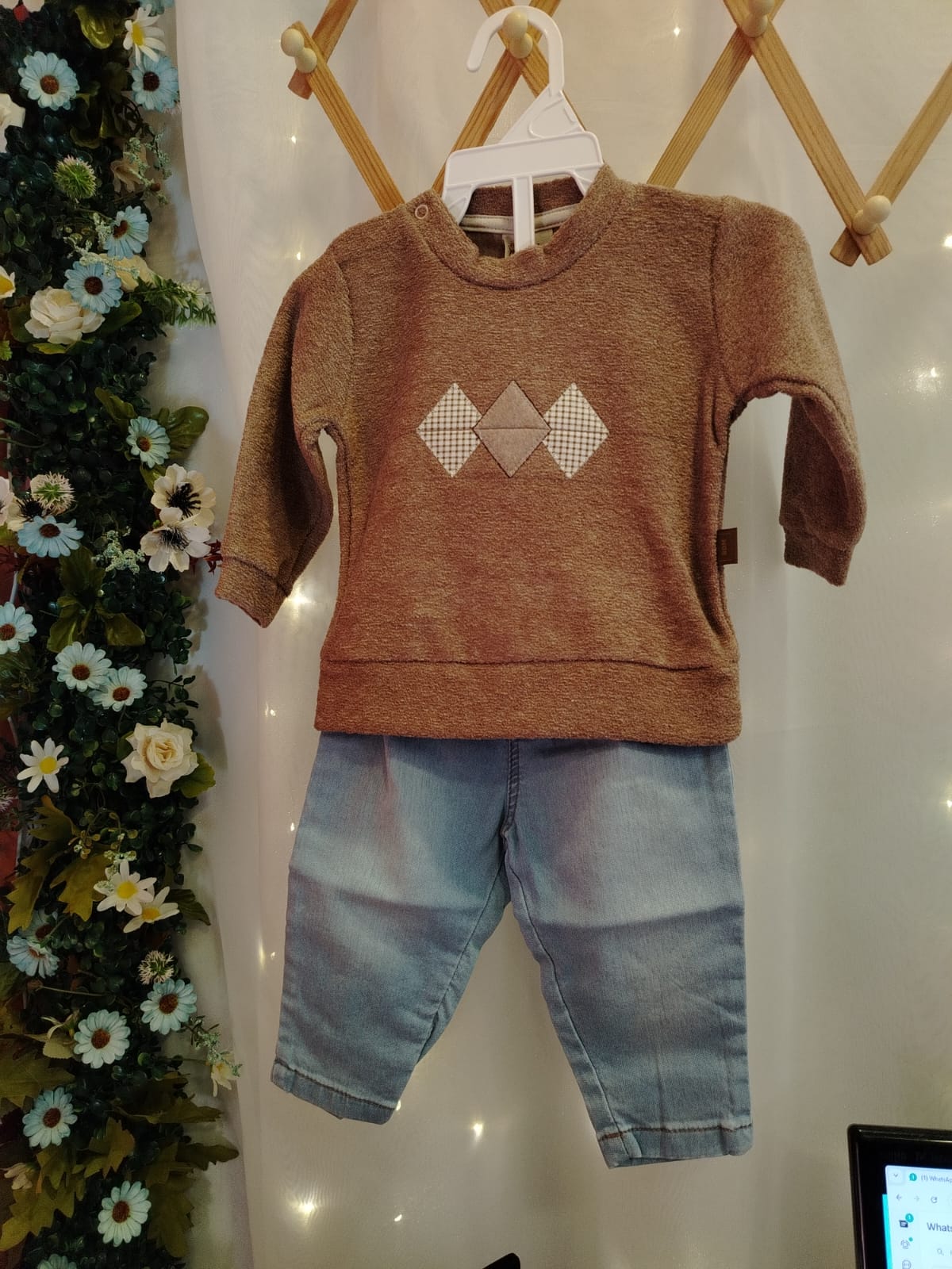 Conjunto bebê Microsoft e Jeans Fox Caqui Baby Doces Momentos Ref. 6918 Tam P - Imagem 2