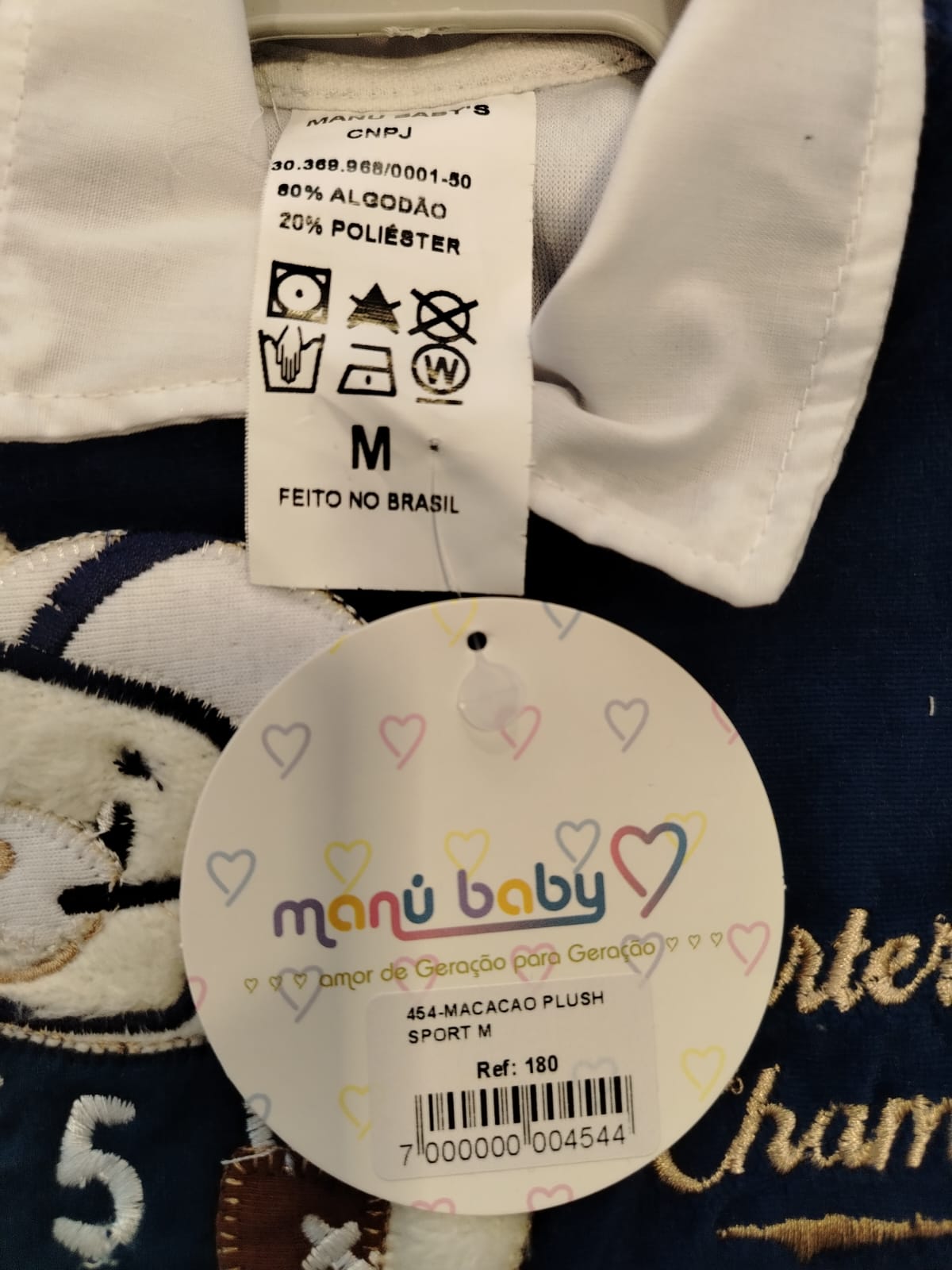 Macacão bebê Plush Sport 'Quarterback Champ' Manu Baby's Ref. 180 Tam M - Imagem 5