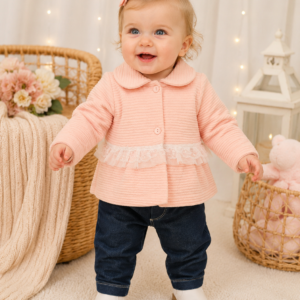 Conjunto  bebê Muleka Sapeka (Casaco Rosa + Calça) Ref. 3240 Tam M