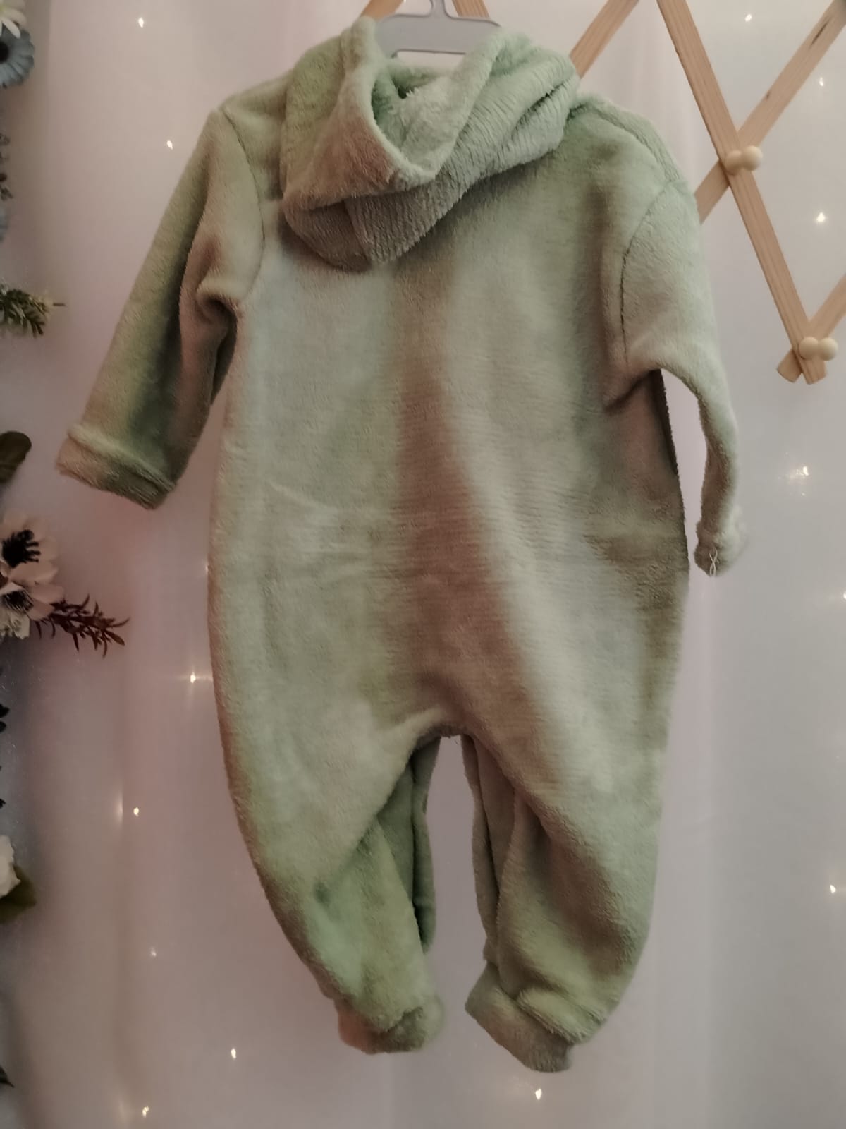 Macacão Infantil Plush com Capuz Verde 036 Tamanho G - Imagem 3