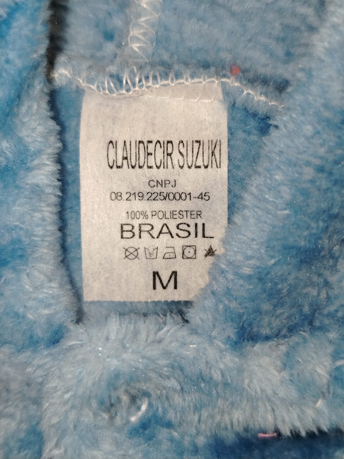 Macacão Infantil Plush com Capuz Azul 035Tamanho M - Imagem 4