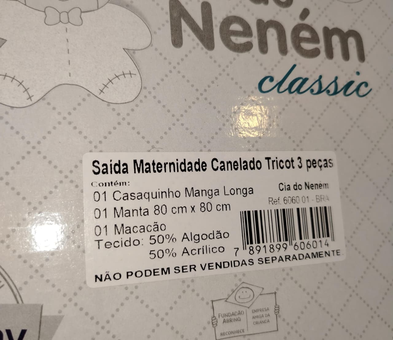 SAIDA MATERNIDADE 3PCS TRICOT CANELADO REF606004 BRANCO - Imagem 6