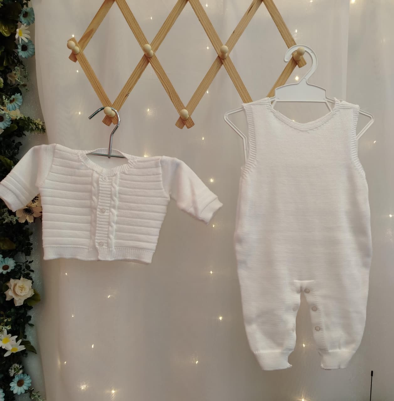 SAIDA MATERNIDADE 3PCS TRICOT CANELADO REF606004 BRANCO - Imagem 4