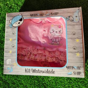 Saída Maternidade Yellow Ship Gatinha Rosa 1031 Tamanho P