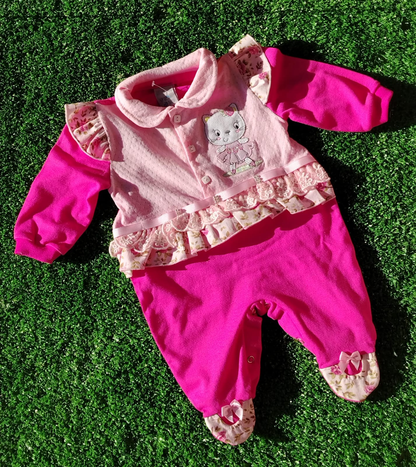 Saída Maternidade Yellow Ship Gatinha Rosa 1031 Tamanho P - Imagem 2