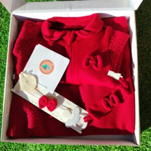 Saída Maternidade Vermelho Red Night Tricot 4 Peças 125011 Fofinho