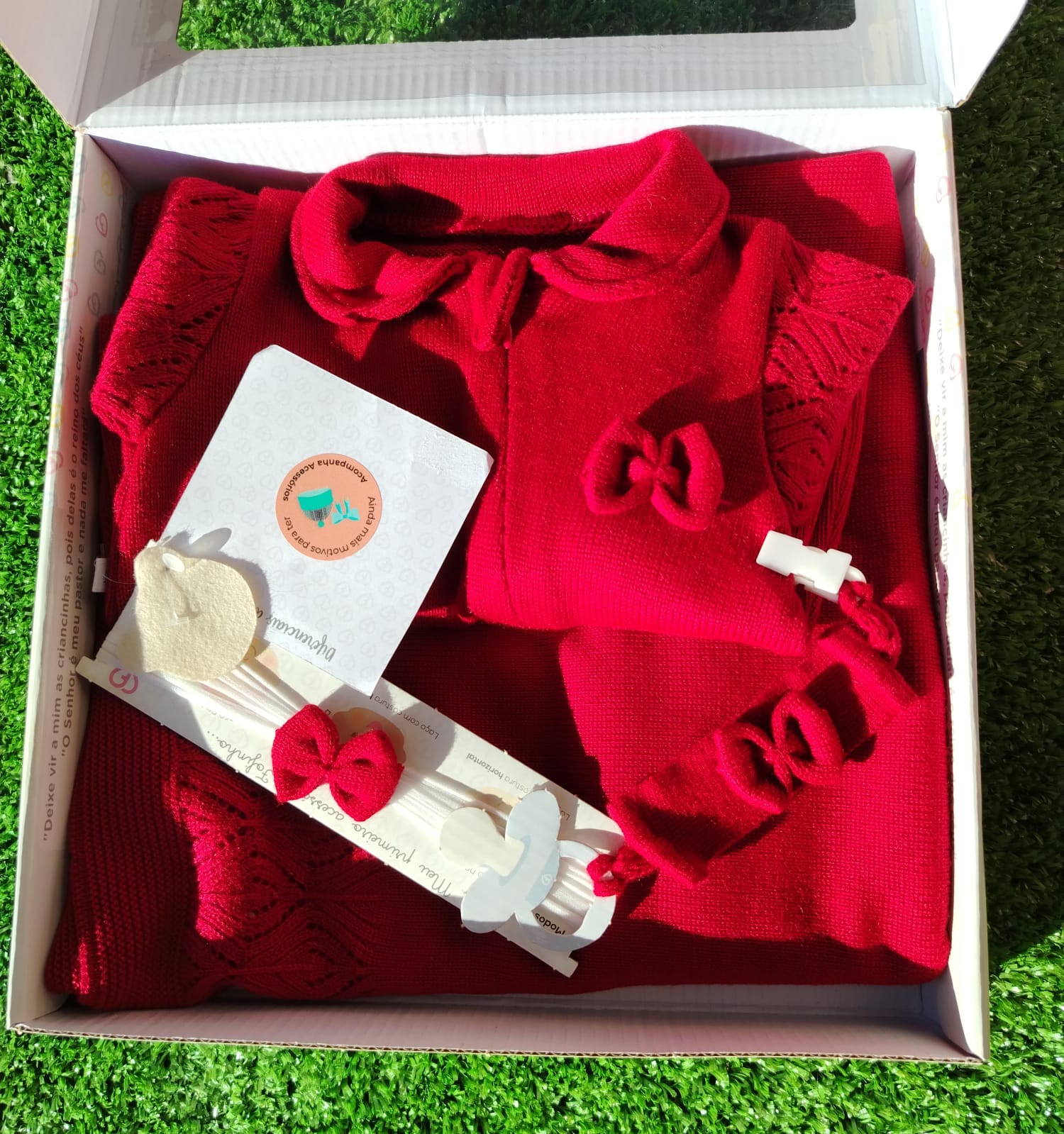 Saída Maternidade Vermelho Red Night Tricot 4 Peças 125011 Fofinho