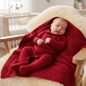 Saída Maternidade Vermelho Tricot Ternura 324011 Tamanho RN