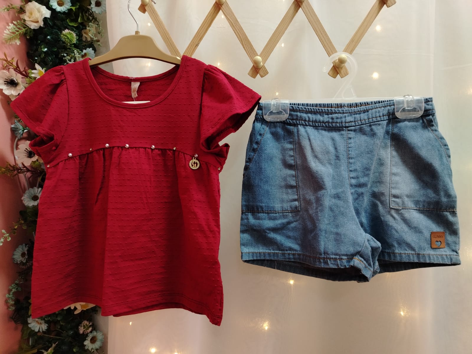 CONJ MC SHORTS JEANS PEROLAS REF21636 Tamanho 8 - Imagem 3
