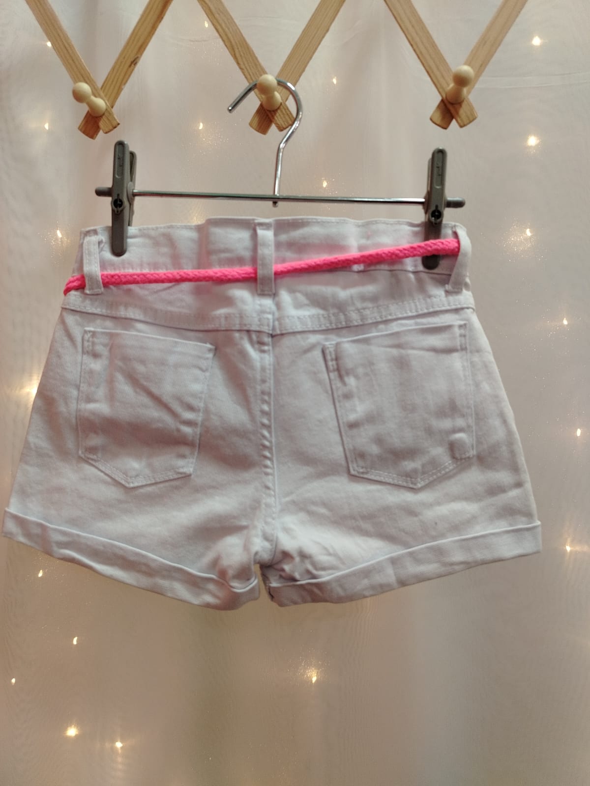 Shorts Jeans Infantil Feminino Branco Trajadinhos - Ref. 14404 - Tam. 8 - Imagem 2