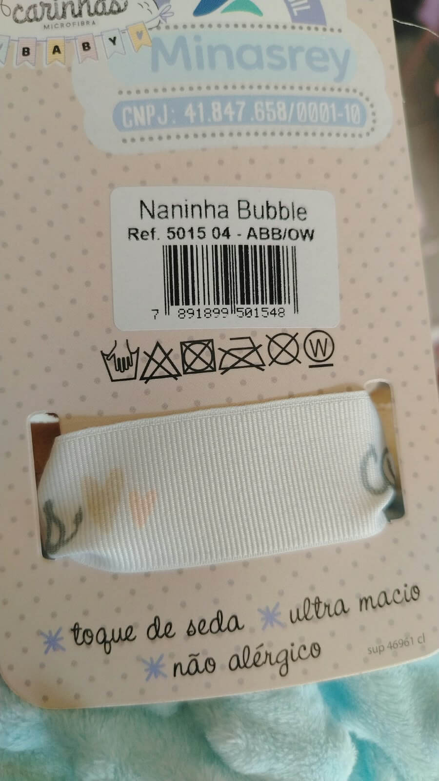 NANINHA BUBBLE 5015 URSINHO CARINHAS 30X35CM AZUL - Imagem 3